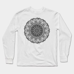 Mandala #12. A wavy white line. Long Sleeve T-Shirt